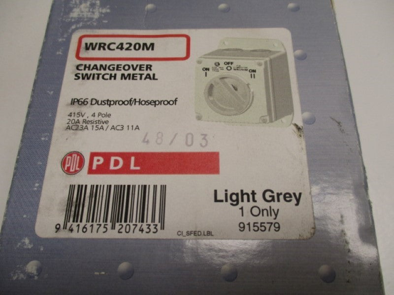 ROWCO FEDERAL WRC420M ON-OFF-ON CHANGEOVER SWITCH BOX LIGHT GREY  NSMP