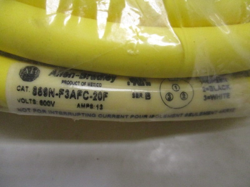 ALLEN BRADLEY 889N-F3AFC-20F SER. B  FEMALE PVC CABLE 3P* NEW IN FACTORY BAG *