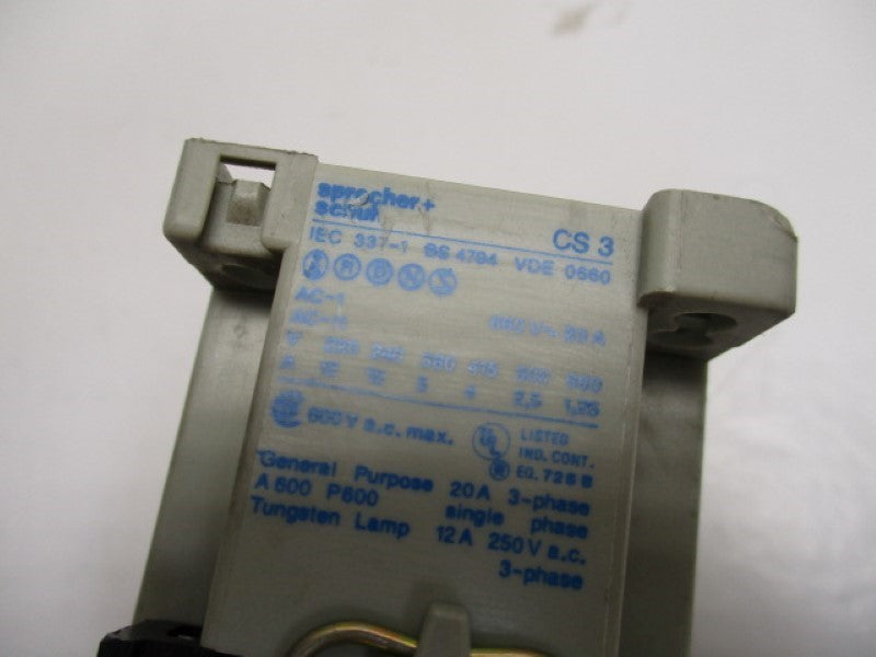 SPRECHNER+SCHUH CS3-22E-28  CONTACTOR 24/28V    UNMP