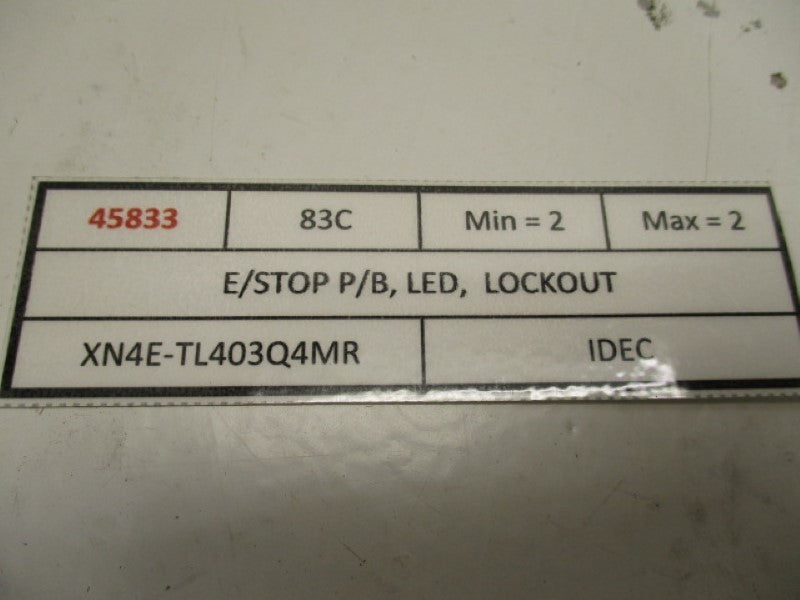 IDEC XNHE-TL403Q4MR EMERGENCY STOP LED LOCK OUT PUSHBUTTON HANDLE  NSNP