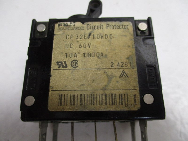 FUJI ELECTRIC CP32E/10WDC CIRCUIT BREAKER 10A 60VDC 1800A  UNMP