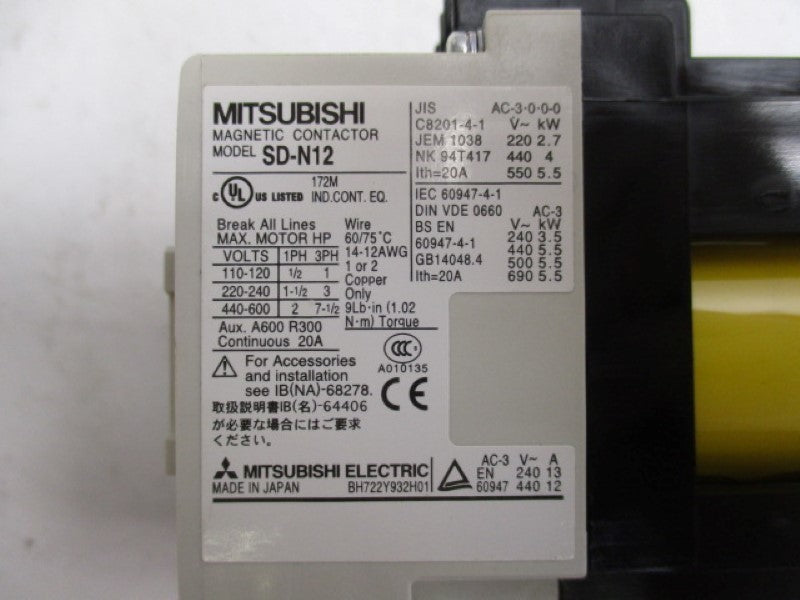 MITSUBISHI SD-N12 MAGNETIC CONTACTOR24VDC  NSMP