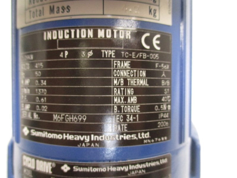 SUMITOMO CNHM009-5065-B-17 CYCLO DRIVE RATIO 17 0.09KW 4P 415V  NSNP