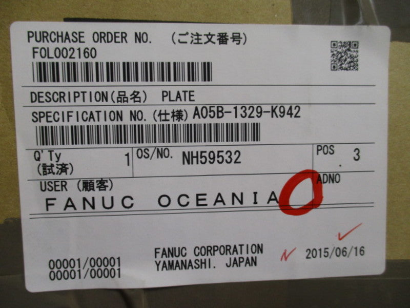 FANUC A05B-1329-K942 PLATE KIT  NSMP
