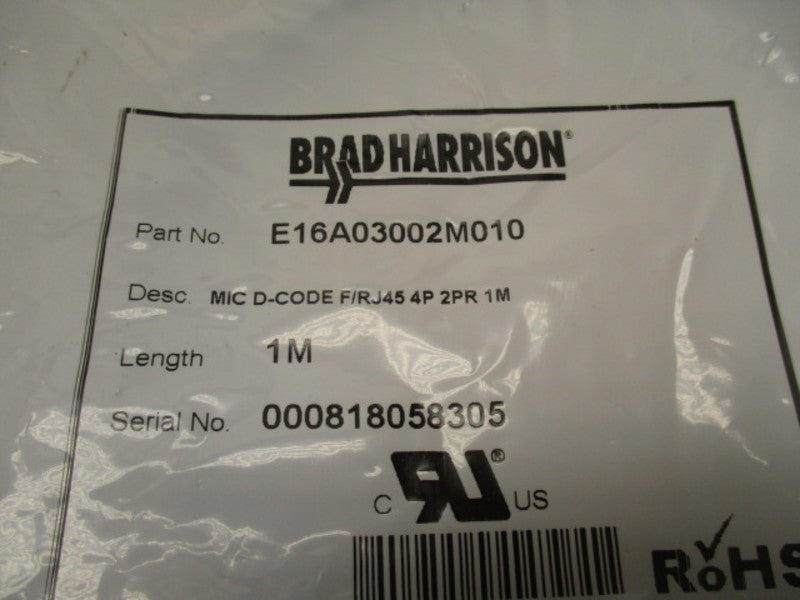 BRAD HARRISON E16A03002M010 CABLE 1M  NSMP