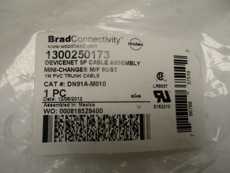 DANIEL WOODHEAD DN91A-M010 FEMALE CABLE 10M  NSMP