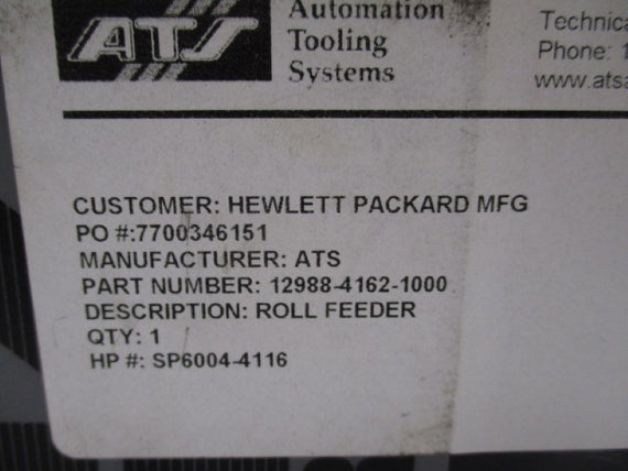 RAPID AIR MS2 1298804162-1000 ROLL FEEDER (AS PICTURED) * USED *