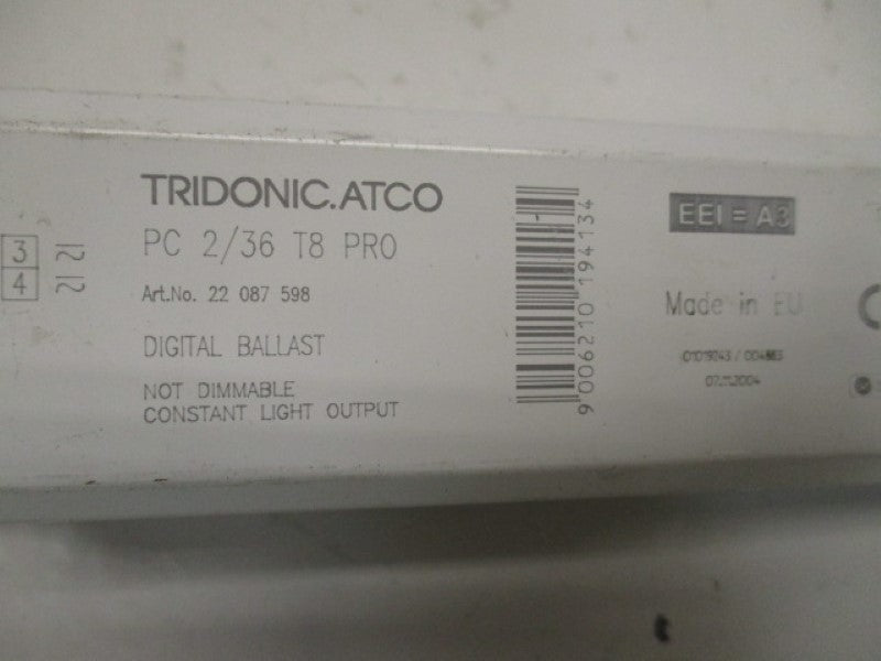 TRIDONIC 22087598 PC2/36T8PRO DIGITAL BALLAST  UNMP