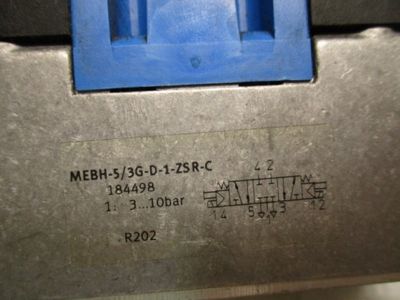 FESTO MEBH-5/3G-D-1-ZSR-C SOLENOID VALVE 20.4-26.4VDC * NEW NO BOX *