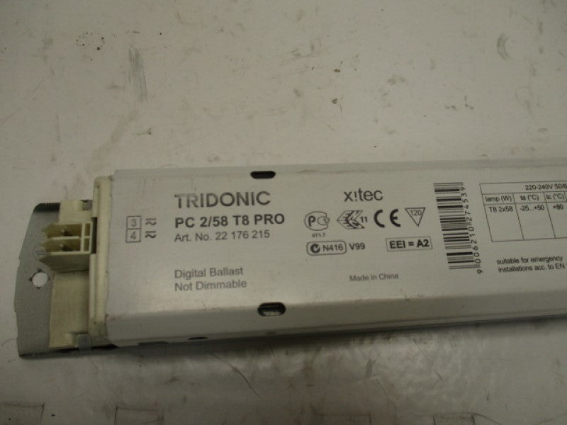 TRIDONIC 22176216 PC2/58T8PRO DIGITAL BALLAST  UNMP