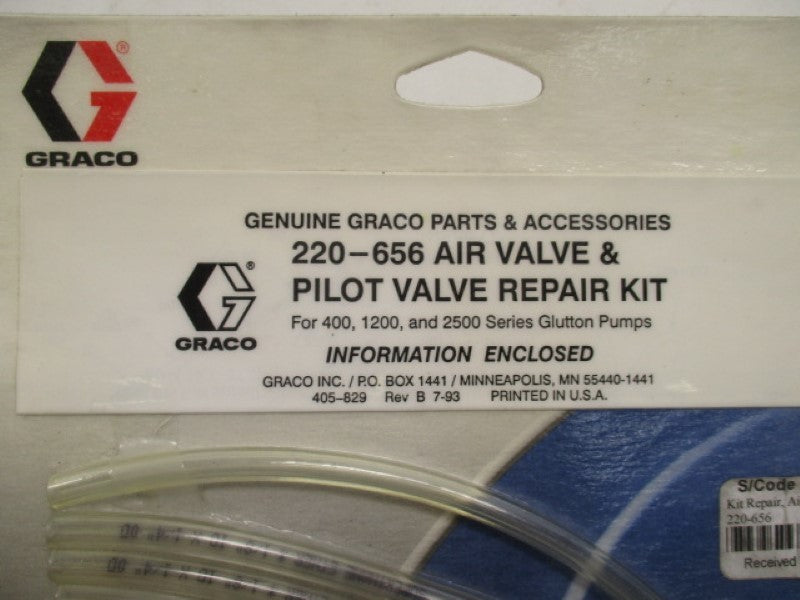GRACO 220-656 AIR VALVE & PILOT VALVE REPAIR KIT * NEW IN ORIGINAL PACKAGE *