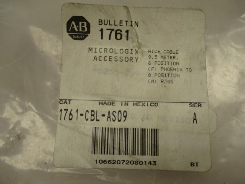 ALLEN BRADLEY MICROLOGIX 1761-CBL-AS09 SER.A * NEW IN FACTORY BAG *