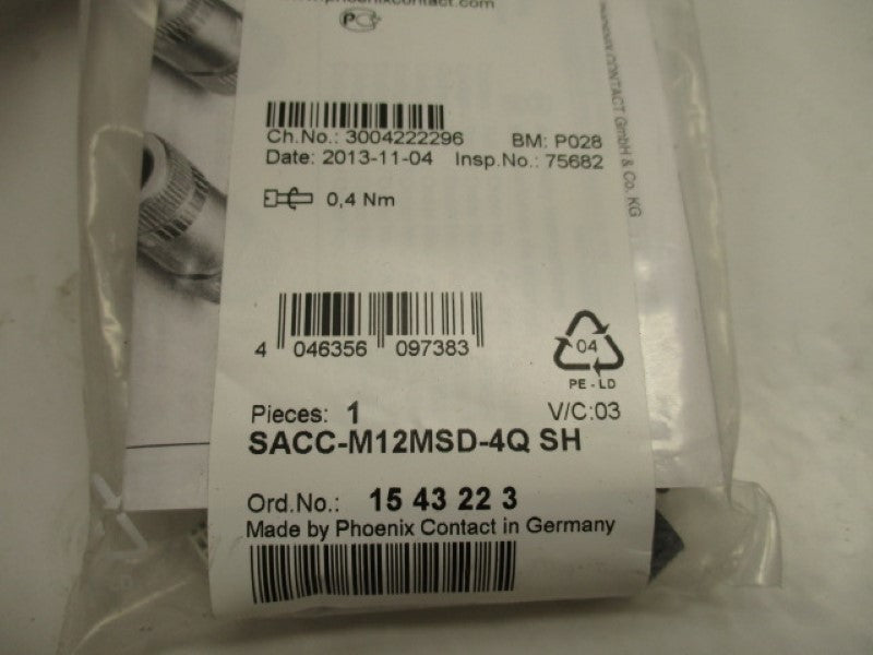 PHOENIX CONTACT SACC-M12MSD-4Q SH CONNECTOR  NSMP