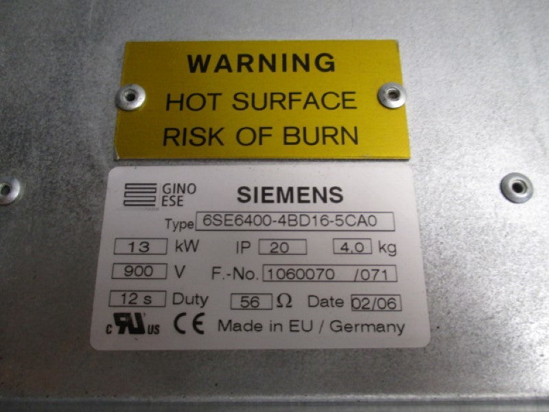 SIEMENS 6SE6400-4BD16-5CA0 RESISTOR BRAKING UNIT  UNMP