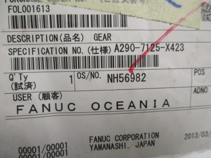 FANUC A290-7125-X423 GEAR  NSNP