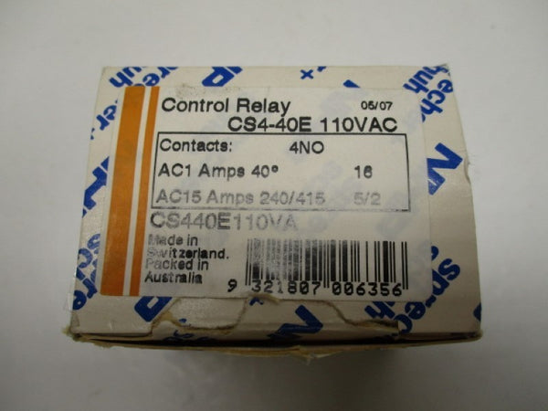 SPRECHNER + SCHUH CS4-40E CONTROL RELAY 110VAC  NSMP