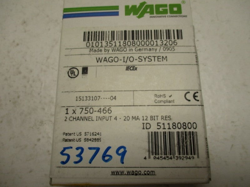 WAGO 51180800 750-466 * FACTORY SEALED *
