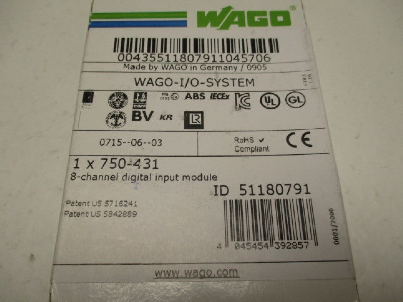 WAGO 51180791 750-431  NSFS
