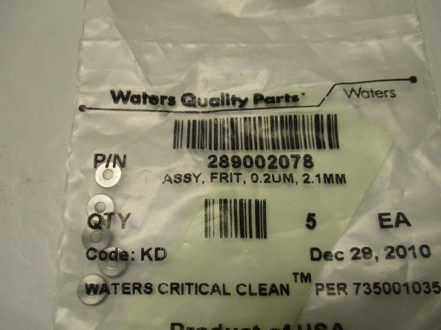 WATERS 289002078 (PKG OF 5) * NEW IN FACTORY BAG *