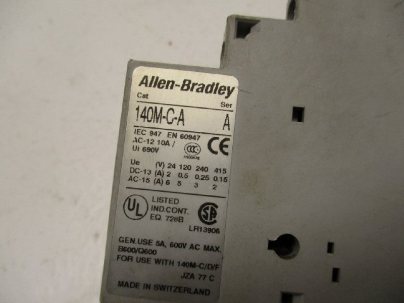 ALLEN BRADLEY 140M-C-A-SA11 AUXILIARY CONTACT SER. A 10A *USED *