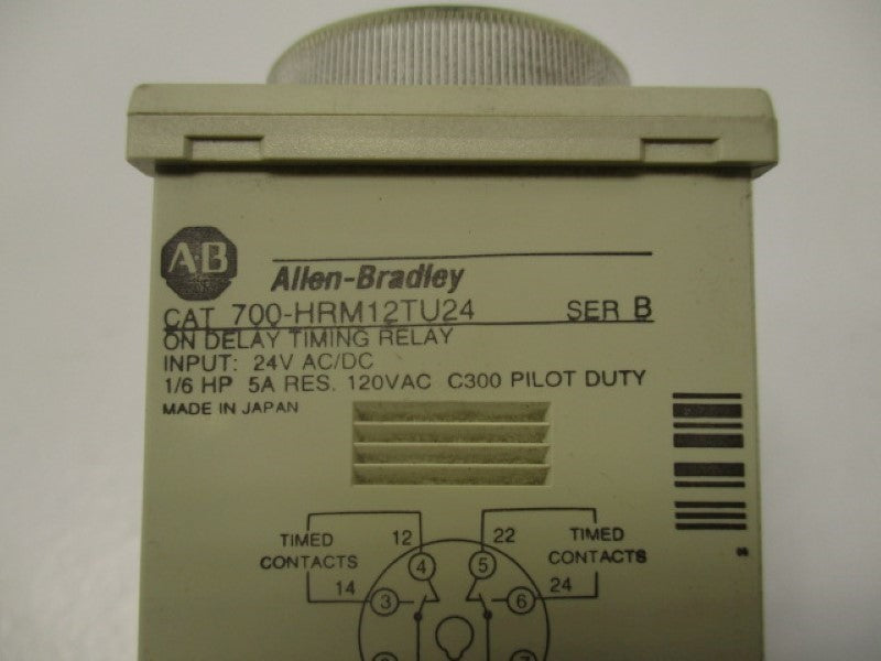 ALLEN BRADLEY 700-HRM12TU24 DIAL TIMING RELAY SER. B  UNMP
