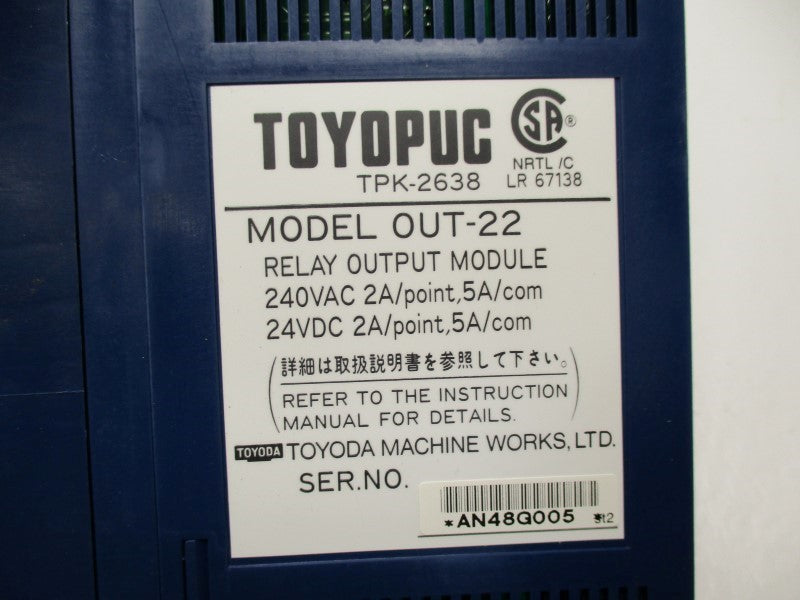 TOYODA OUT-22 TPK-2638  NSMP