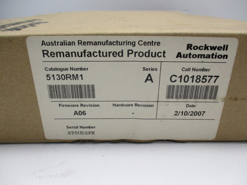 ALLEN BRADLEY 5130-RM1 MANAGER MODULE SER. A F/W: A06 * REMANUFACTURED *