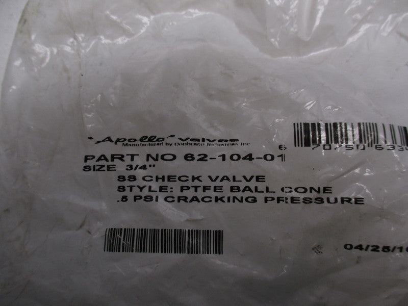 APOLLO 62-104-01 * NEW NO BOX  *