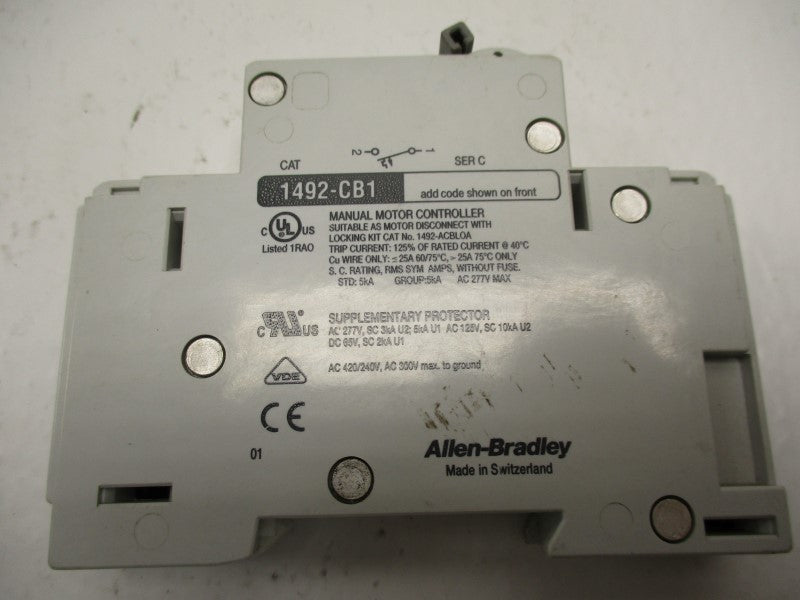 ALLEN BRADLEY 1492-CB1G015 CIRCUIT BREAKER SER. C 0.5A  UNMP