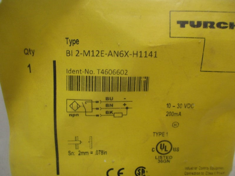 TURCK BI2-M12E-AN6X-H1141 * NEW IN FACTORY BAG *