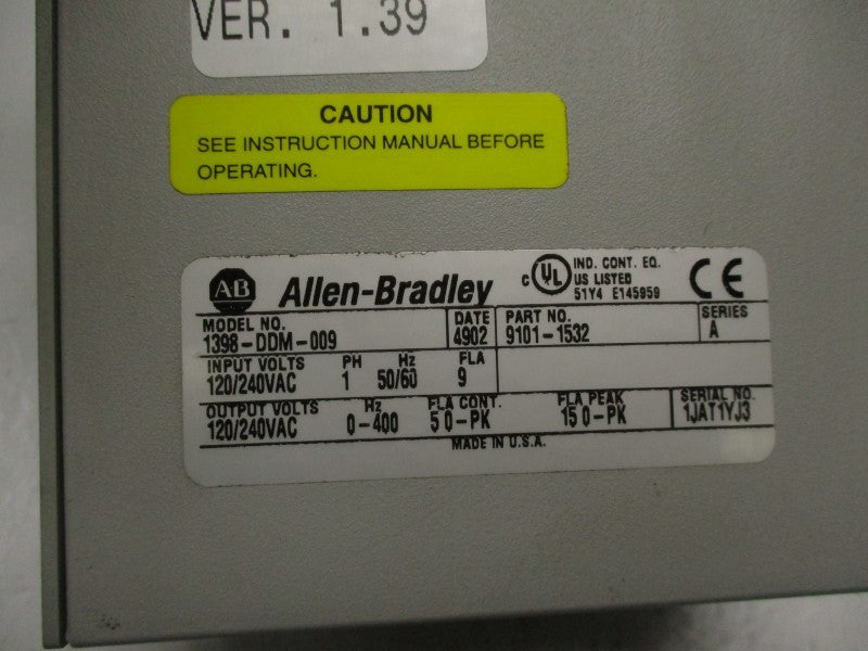 ALLEN BRADLEY 1398-DDM-009 SER. A UNMP