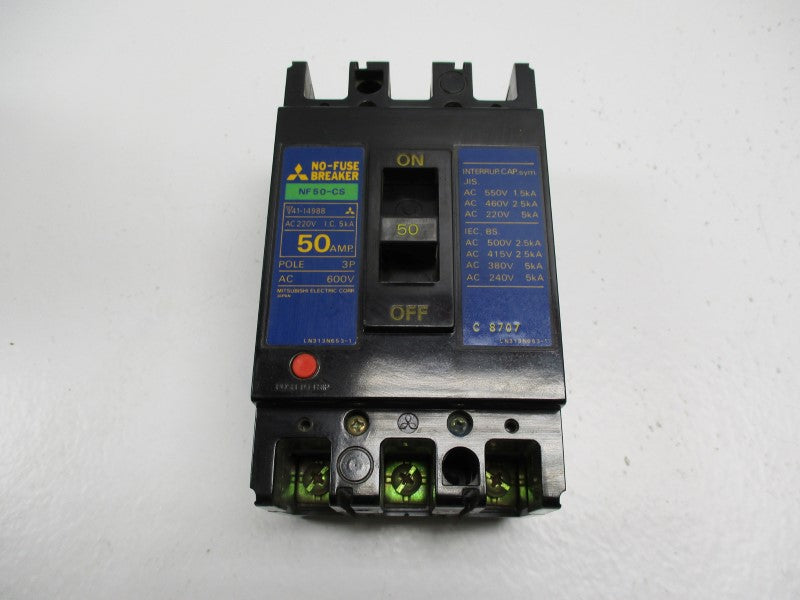 MISUBISHI NF50-CS CIRCUIT BREAKER  50A 600VAC NSNP