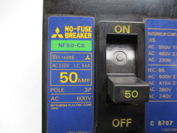 MISUBISHI NF50-CS CIRCUIT BREAKER  50A 600VAC NSNP