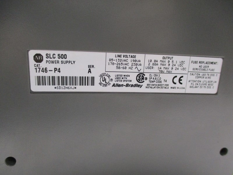 ALLEN BRADLEY 1746-A13 SER. B / 1746-P4 SER. A UNMP