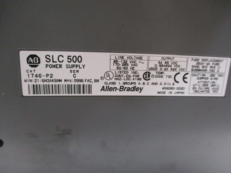 ALLEN BRADLEY 1746-P2 SER. C w/ 1746-A13 SER. B (AS PICTURED) UNMP