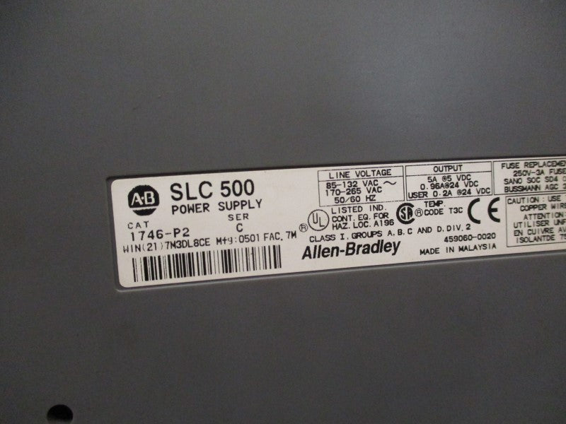 ALLEN BRADLEY 1746-A7 SER. B / 1746-P2 SER. C UNMP