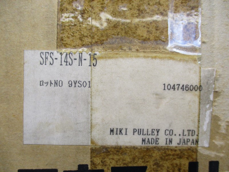 MIKI PULLEY SFS-14S-N-15 9YS01 NSMP
