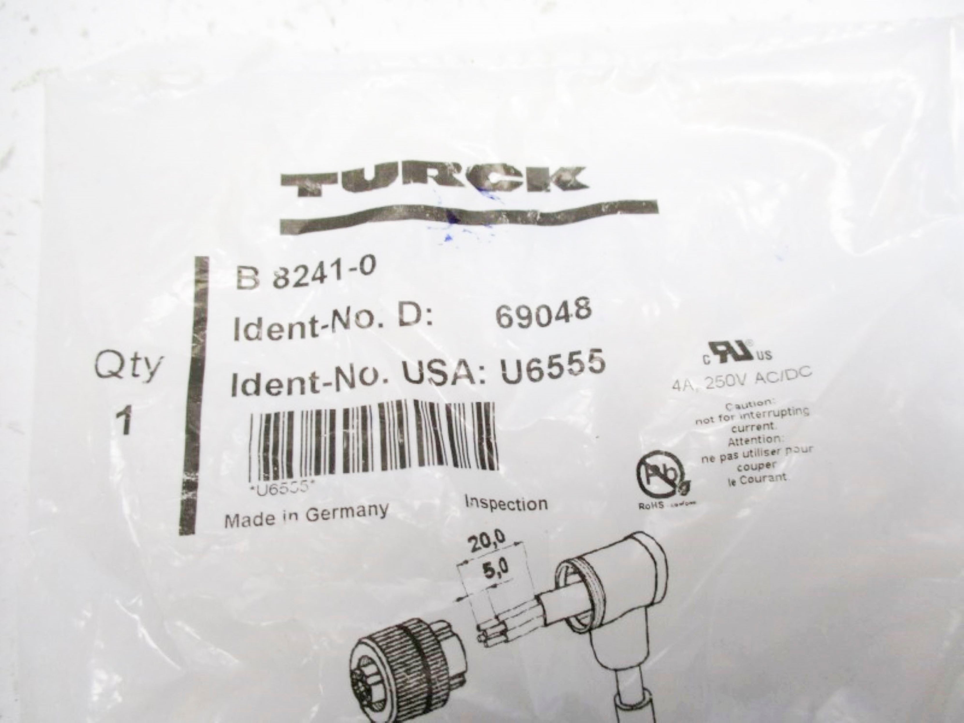 TURCK B8241-0 U6555 250VAC/DC 4A NSMP