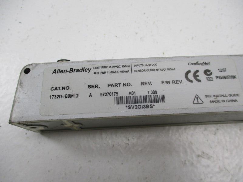 ALLEN BRADLEY 1732D-IB8M12 INPUT MODULE SER. A REV 1.009 UNMP