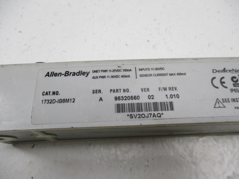 ALLEN BRADLEY 1732D-IB8M12 INPUT MODULE SER. A F/W 1.010 UNMP
