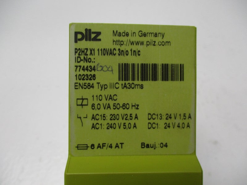 PILZ P2HZ-X1-110VAC-3N/O-1N/C NSMP