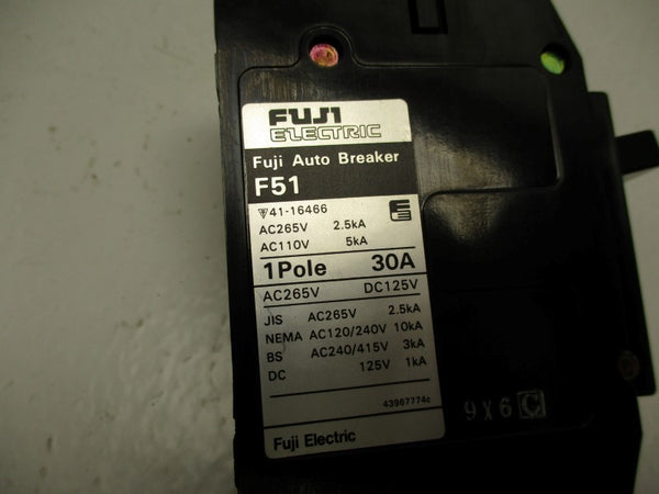 FUJI ELECTRIC F51 CIRCUIT BREAKER 30A (AS PICTURED) NSNP