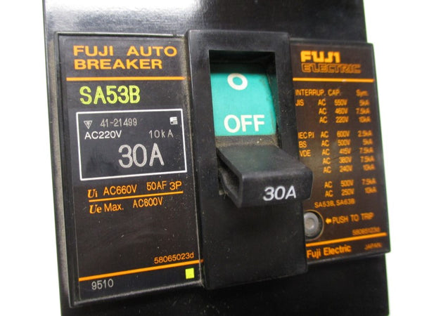 FUJI ELECTRIC SA53B CIRCUIT BREAKER 30A NSNP