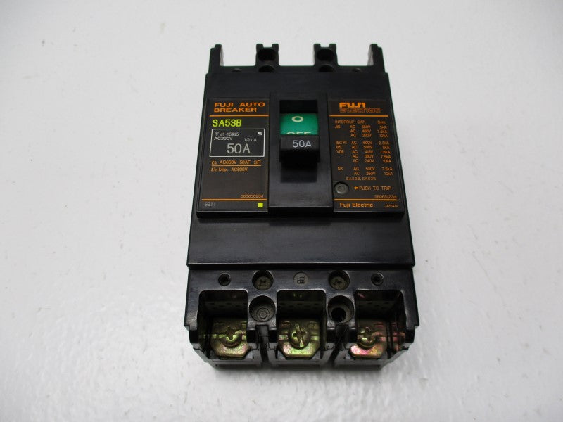FUJI ELECTRIC SA53B CIRCUIT BREAKER 50A NSNP
