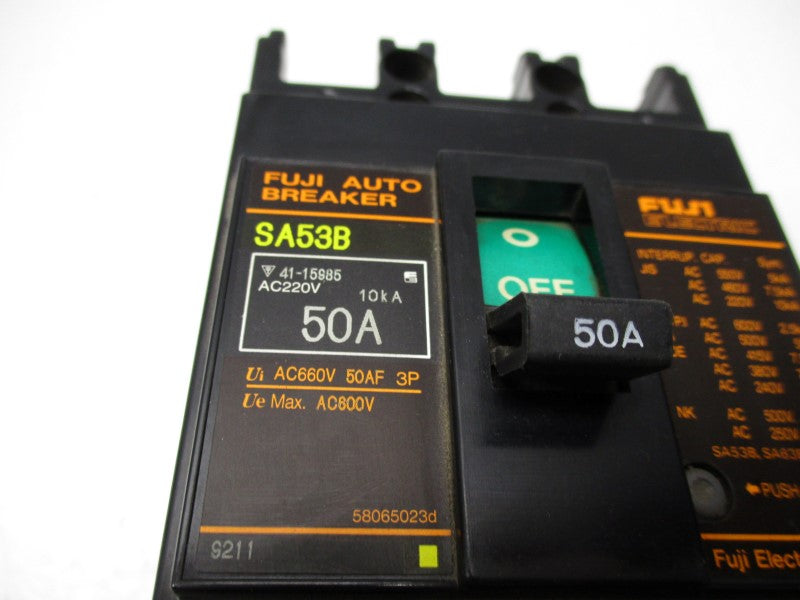 FUJI ELECTRIC SA53B CIRCUIT BREAKER 50A NSNP