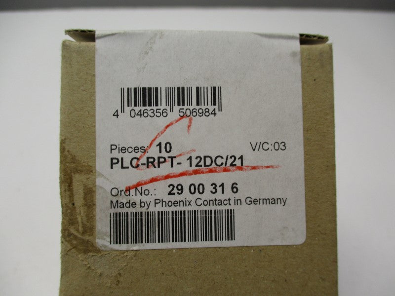 PHOENIX CONTACT PLC-RPT-12DC/21 (PKG OF 10) NSFS