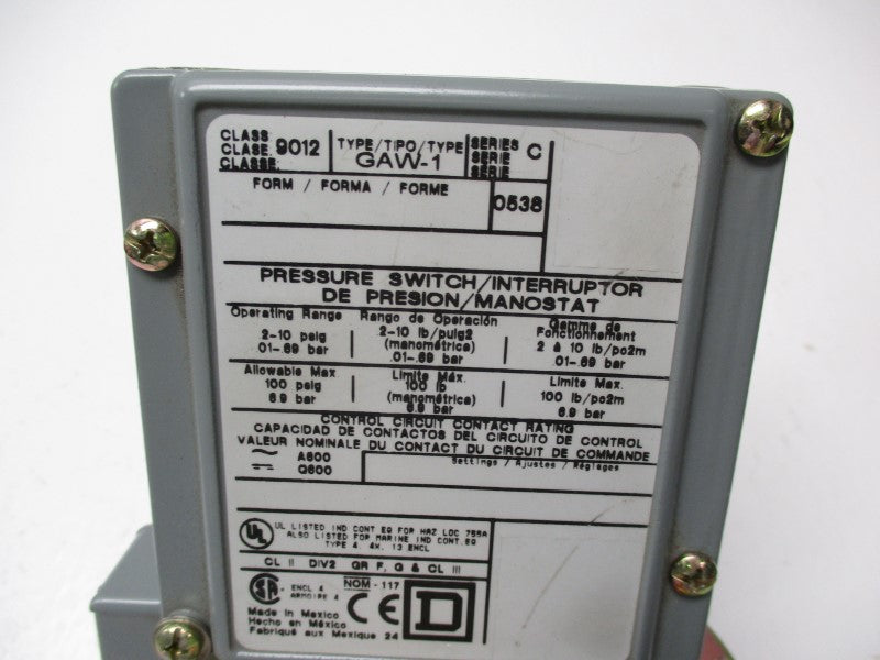 SQUARE D 9012GAW1 SER. C NSNP