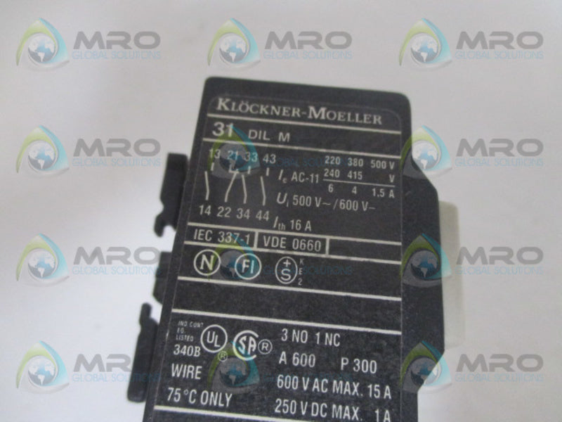 KLOCKNER MOELLER 31DILM AUXILIARY CONTACT * NEW NO BOX *