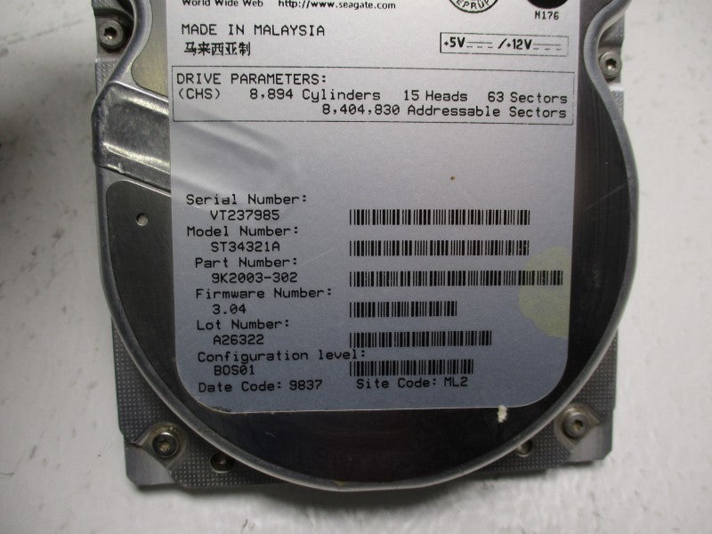 SEAGATE ST34321A 9K2003-302 F/W 3.04 NSNP