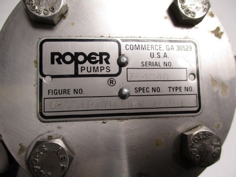 ROPER PUMPS 01SS1PTYDJHLW 16261 TYPE 1 UNMP